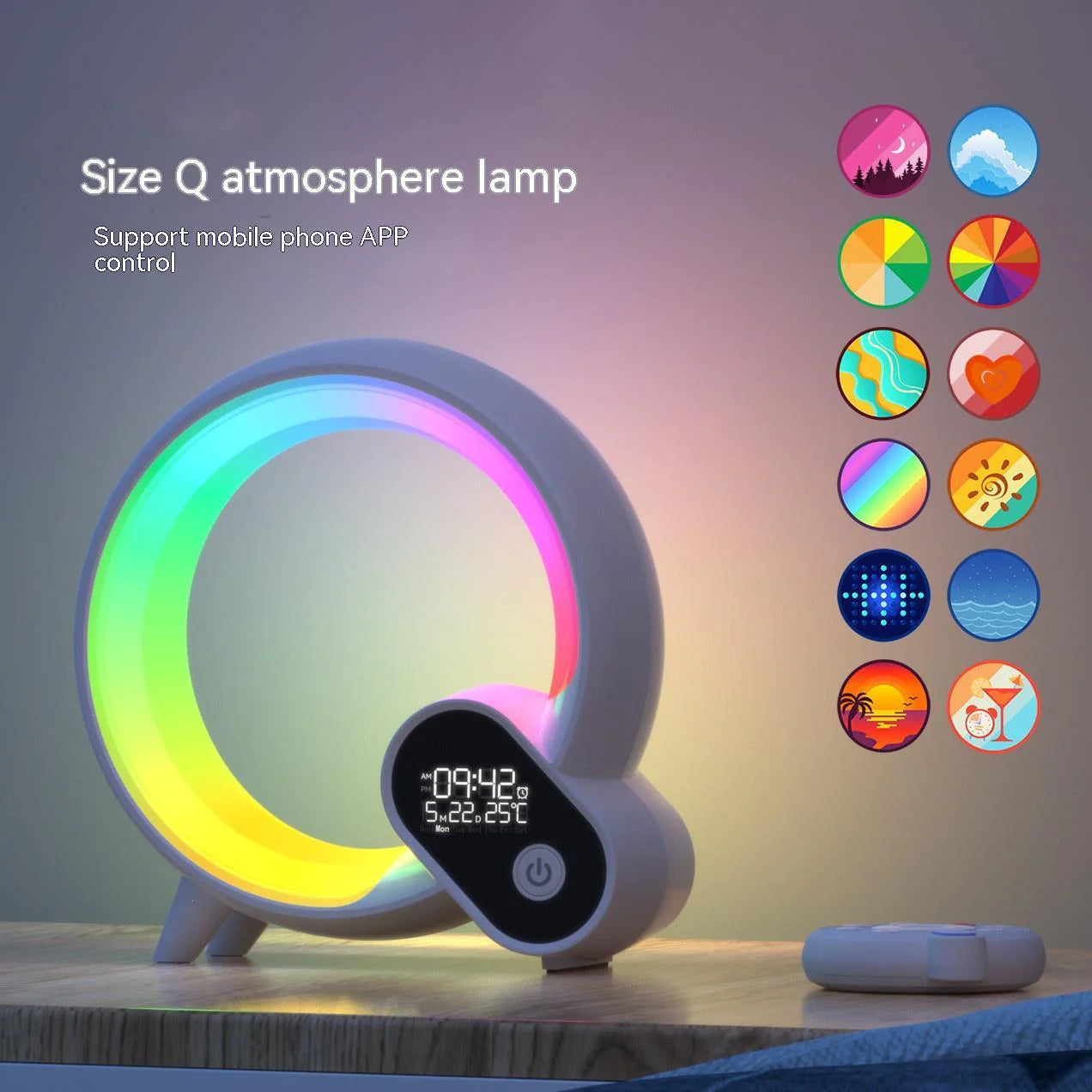 Sunrise Bluetooth Alarm Clock with Colorful Atmosphere Light